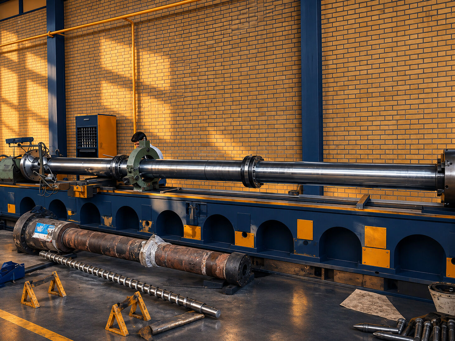 Precision industrial manufacturing machinery for bimetal barrels and screws